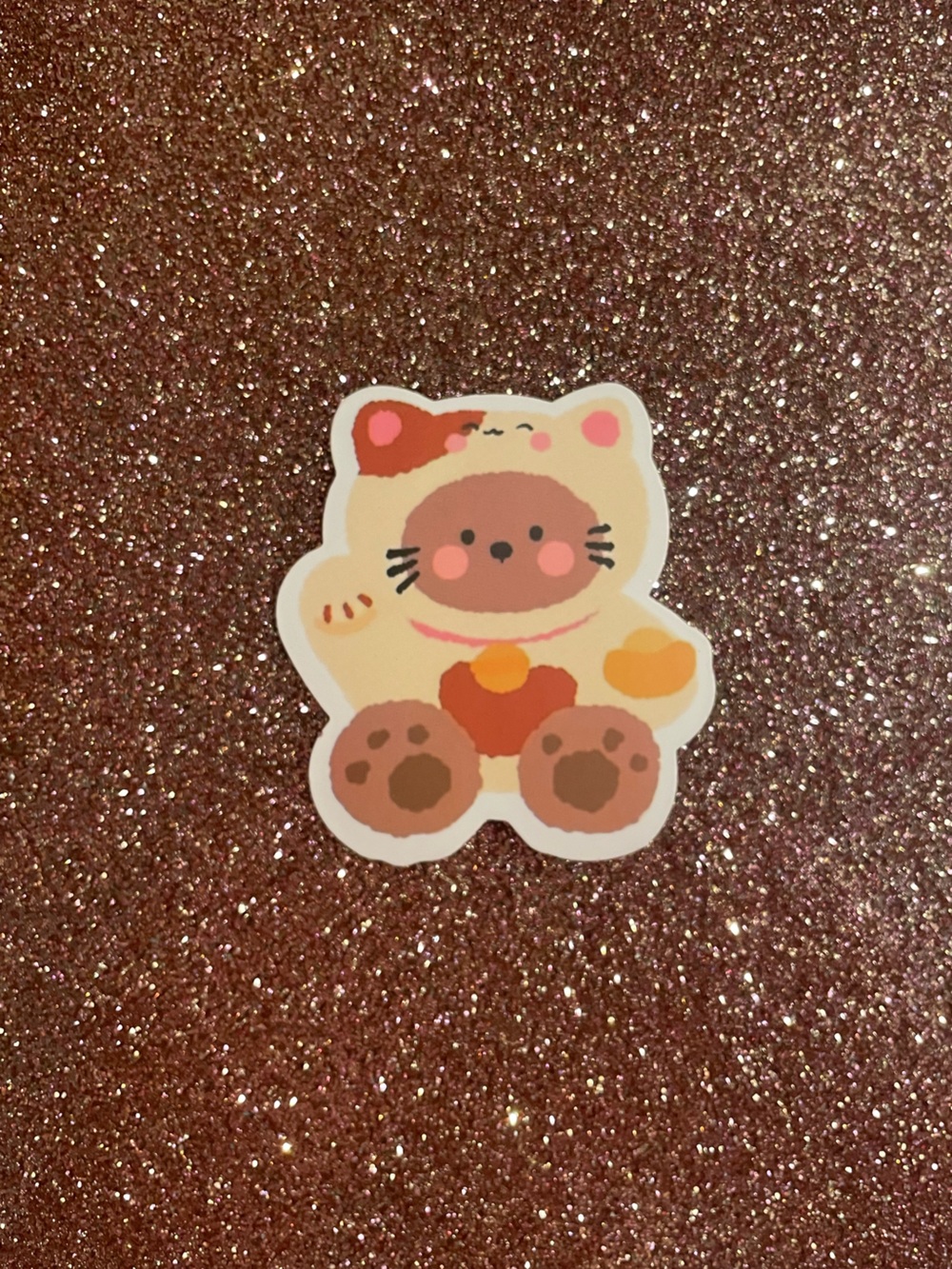 Bear Dressed as Kitty Sticker
